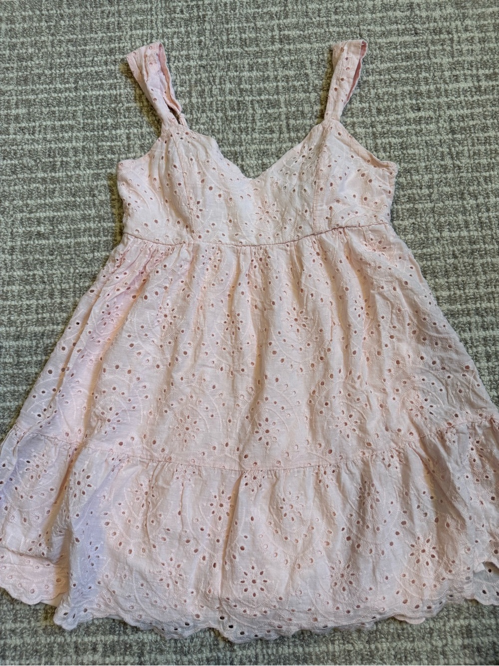Trixxi Light Pink Eyelet Mini Dress